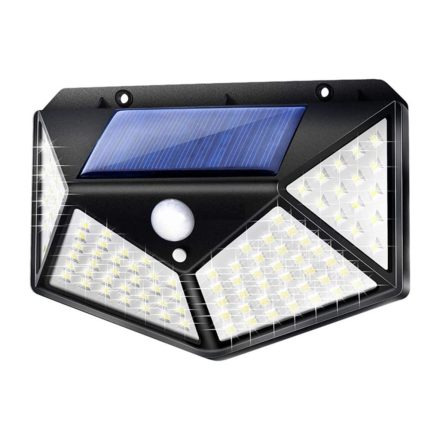 Napelemes lámpás reflektor mozgás- és szürkületérzékelővel 120 LED IP65