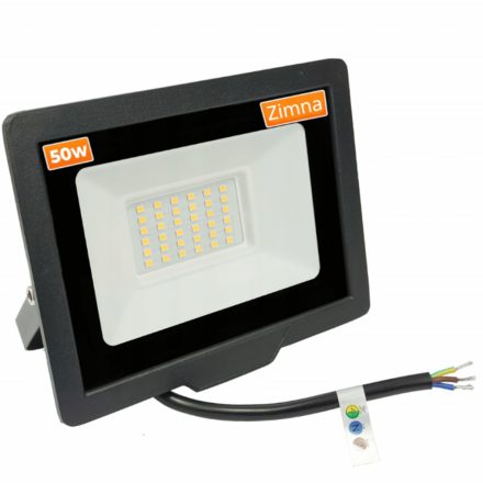 Halogén LED-es reflektor 50W 6000K 3500lm IP65 Fekete