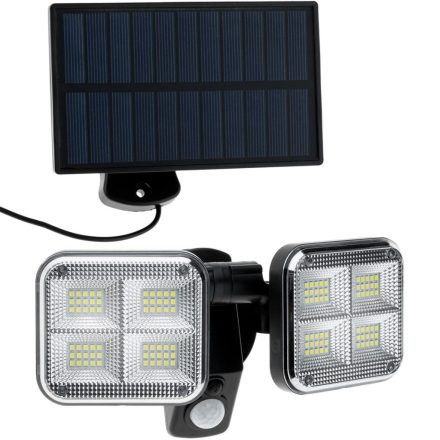 COB LED napelemes reflektor 16W 6000K hideg IP65 fekete mozgásérzékelő