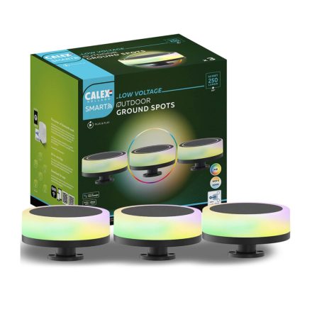 3 db földi kerti lámpa készlet 24V RGB+CCT Bluetooth MESH Smart TUYA CALEX