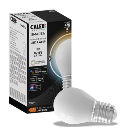 E27 P45 SMART WiFi LED izzó 4.9W 470lm CCT TUYA Filament CALEX