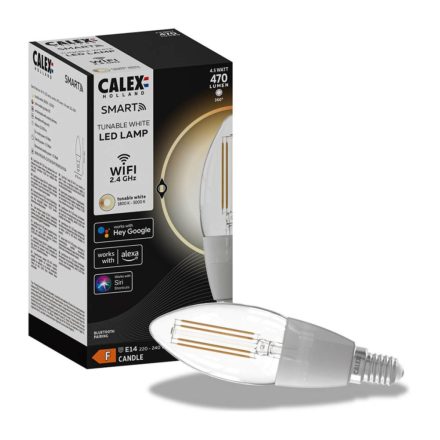 E14 SMART WiFi LED gyertyakörte 4,5W 470lm TUYA Filament CL CALEX