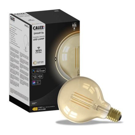 Dekoratív LED izzó E27 G95 SMART WiFi 7W 806lm TUYA Filament CALEX Globe Gold