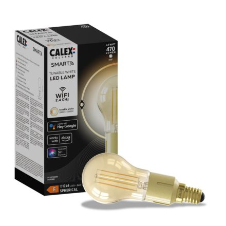 E14 P45 Gold SMART WiFi LED izzó 4,5W 470lm TUYA Filament CALEX