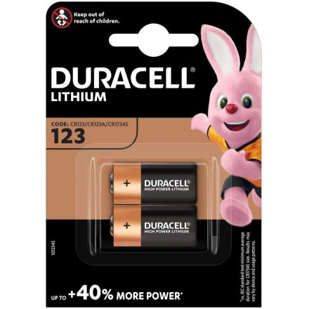 DURACELL LITHIUM ELEMEK 123 CR123 CR123A 3V 2 db-os buborékcsomagolás