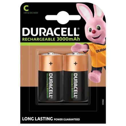 Újratölthető elemek Duracell Újratölthető R14 3000MAH HR14 Buborékfólia 2 db