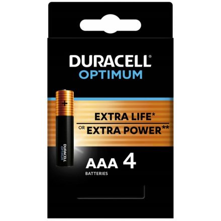 DURACELL OPTIMUM AAA LR3 alkáli elemek 4 db