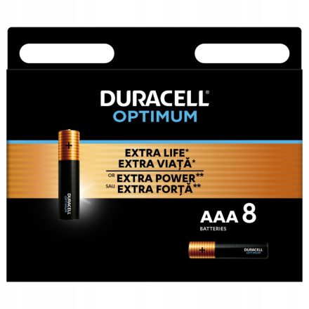 DURACELL OPTIMUM AAA LR3 alkáli elemek 8 db