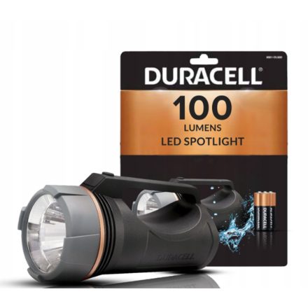 LED keresőlámpa zseblámpa, kézi, elemes, 3xAA, 100lm, DURACELL