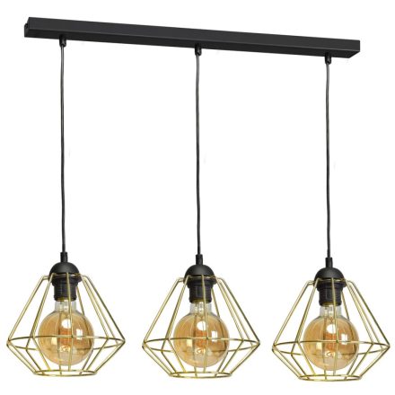 Függesztett lámpa LUPO 3xE27 Geometric Shape Loft Black Gold MLP6271 Milagro Metal