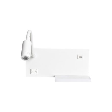 SHELF fehér LED fali lámpa polccal 4W + 5W + 2W Milagro