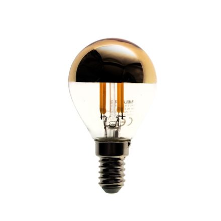 LED izzó E14 4W G45 TOP Gold Warm 2700K Filament Gold Milagro