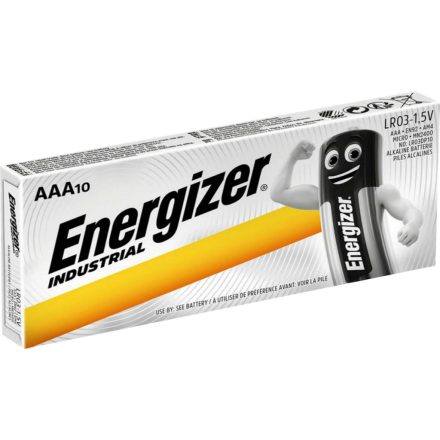 ENERGIZER INDUSTRIAL AAA alkáli elemek LR03 MN2400 1,5V buborékfólia 10 db