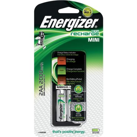 ENERGIZER MINI töltő + 2x POWER PLUS AA 2000mAh akkumulátor