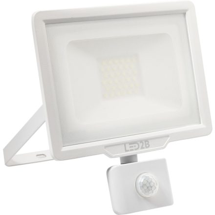 LED reflektor 30W 2400lm 3000K IP44 fehér LED2B KOBI MHC mozgásérzékelővel