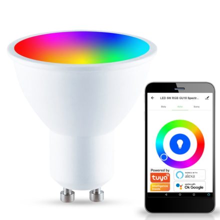 LED izzó GU10 5W KOBI SMART WIFI RGB WW TUYA Intelligens szabályozható