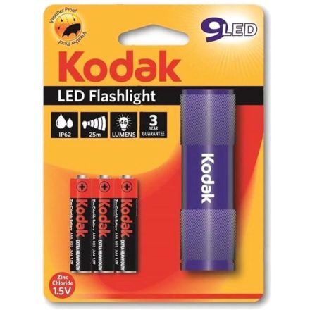 Kézi akkumulátoros LED zseblámpa FLASHLIGHT 46lm IP62 + 3xAAA kék KODAK