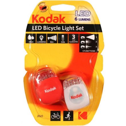 2x LED kerékpár lámpa TORCH 6 LM IP64 ELSŐ HÁTSÓ KODAK