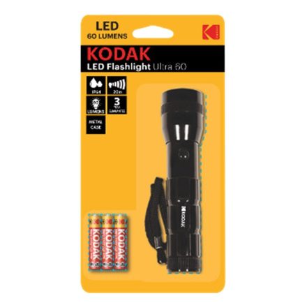 Kodak LED zseblámpa Ultra 60lm + 3xAAA elem