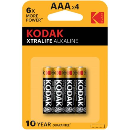 KODAK AAA alkáli elemek LR03 MN2400 buborékfólia 4 db