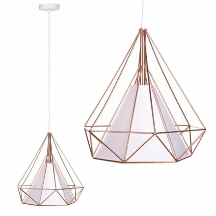 Geometrikus LOFT DIAMENT mennyezeti lámpa 1x E27 vezetékes ROSE GOLD nagy