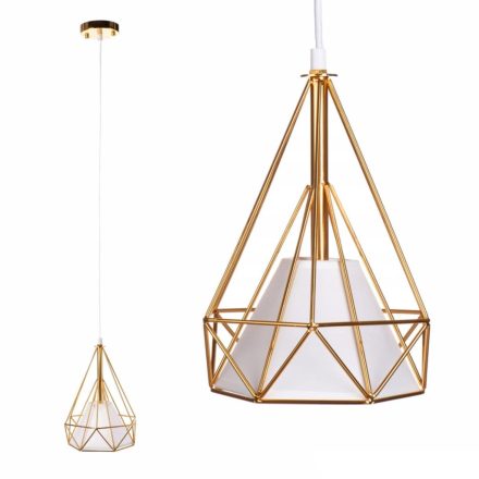 Geometrikus mennyezeti függőlámpa LOFT DIAMENT Slim 1 x E27 GOLD drót GOLD