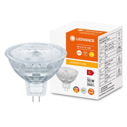 LED izzó MR16 5W = 35W 350lm 2700K  36° CRI90 12V szabályozható LEDVANCE Superior