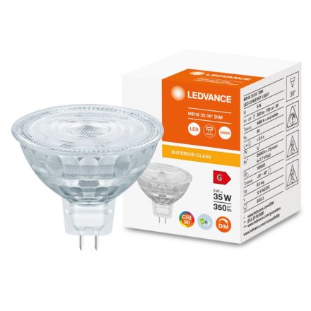 LED izzó MR16 5W = 35W 350lm 4000K semleges 36° CRI90 12V szabályozható LEDVANCE Superior