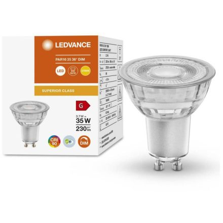 GU10 LED izzó 3.7W = 35W 230lm 2700K 36° CRI90 szabályozható üveg LEDVANCE Superior