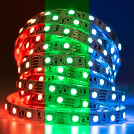 LED szalag 12V 72W 300LED 5050 RGB 10mm 5m