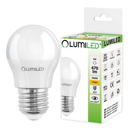 E27 P45 LED izzó 5W = 40W 470lm 3000K 180° LUMILED