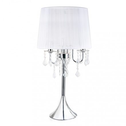 MONA asztali lámpa 3xE14 LED asztali éjszakai lámpa 72cm Glamour Crystals Silver Light Prestige