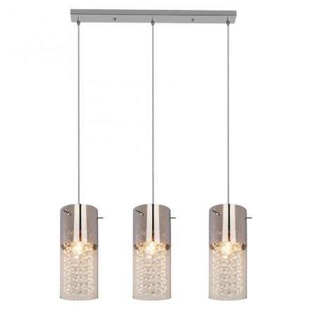 LED mennyezeti függő lámpa ZARA 3xE14 Lineáris kristályok Glamour Silver Light Prestige