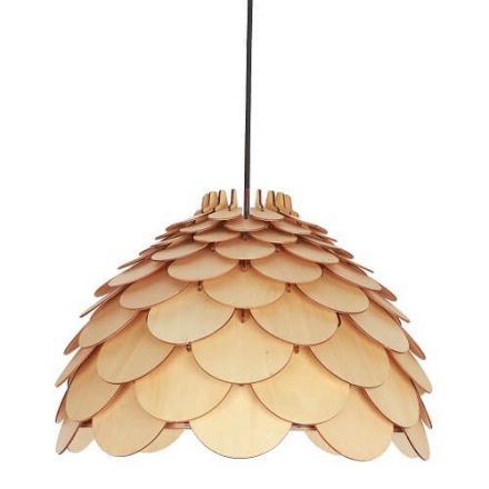 LED mennyezeti függőlámpa BURGO E27 túlnyúlás 50cm Boho Wooden Light Prestige