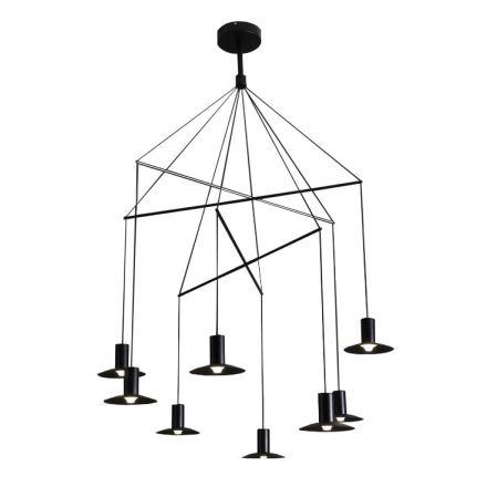 LED mennyezeti függesztő lámpa SAPKA 8x3W 3000K Spider csillár Scandinavian Black Light Prestige