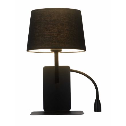 DAKOTA E27 fali lámpa lámpatest + LED 3W olvasáshoz + USB lámpaernyő Modern fekete fény Prestige