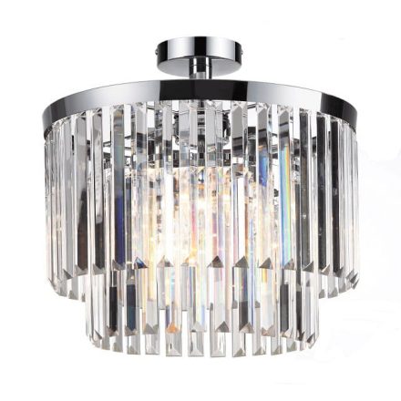 LED mennyezeti lámpa VETRO 4xE14 csillár kristályok Glamour Silver Light Prestige