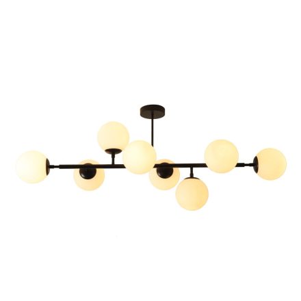 Dorado Chandelier függőlámpa 8x E14 Fekete üvegbúrák Light Prestige