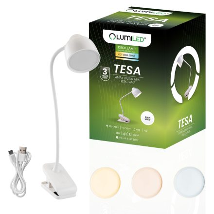 LED asztali lámpa 7W CCT szabályozható Tesa White Lumiled