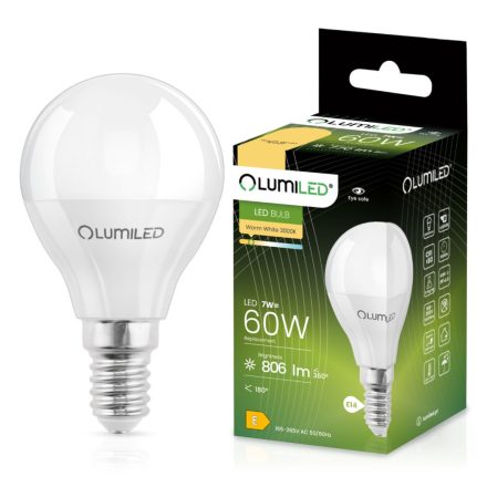 P45 E14 LED izzó 7W = 60W 770lm 3000K meleg 360°-os filament tejszerű LUMILED