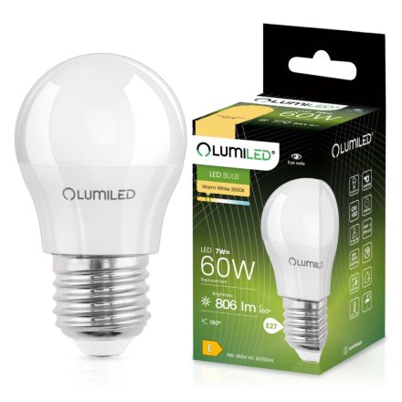 P45 E27 LED izzó 7W = 60W 770lm 3000K meleg 360°-os filament tejszerű LUMILED