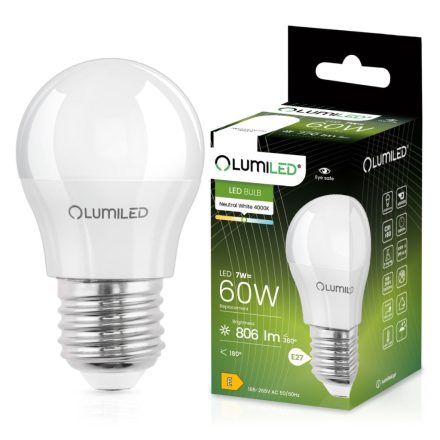 P45 E27 LED izzó 7W = 60W 770lm 4000K semleges 360°-os filament tejszerű LUMILED