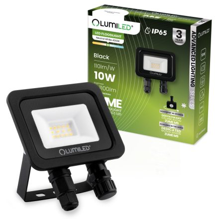 ZUME LED reflektor 10W 1100lm 4000K IP65 Black Advanced Lighting Series LUMILED