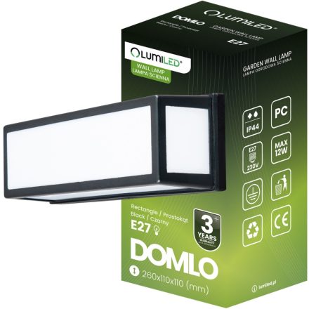 Kerti lámpa E27 Négyszögletű emelőfali lámpa DOMLO LUMILED