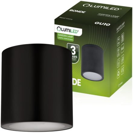 Felületre szerelhető csöves kültéri kerti lámpa GU10 LED IP54 kerek 95mm RONDE LUMILED