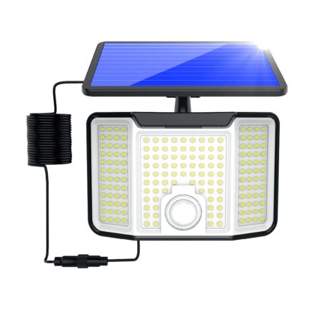 Solar Floodlight LED homlokzati lámpa 6500K IP44 mozgás- és szürkületérzékelő LENO LUMILED