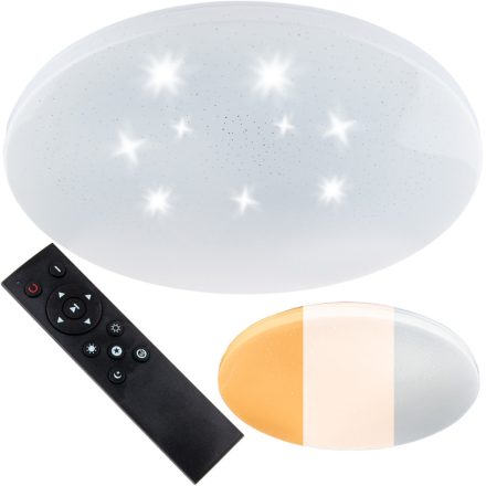 LED fürdőszoba mennyezeti lámpa 72W 3000-6500K fehér kerek gyémánt 57cm + távirányító