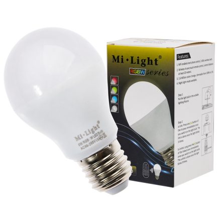 E27 LED izzó 6W 450lm RGB+W  Wi-Fi Mi-Light - FUT014WW