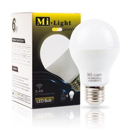 E27 LED izzó 6W = 40W 400-450lm 2700-6500K CCT Wi-Fi Mi-Light - FUT017