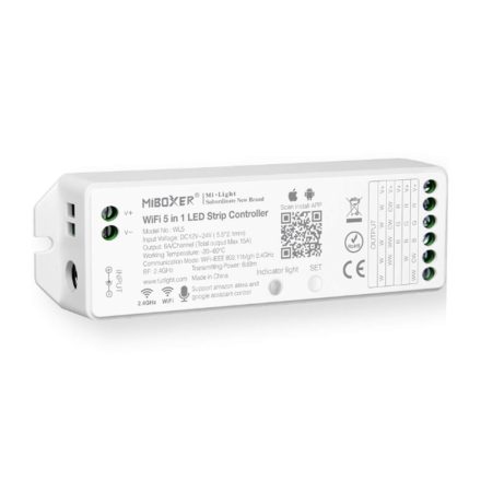 Vezérlő Dimmer Vezérlő LED vevő Univerzális RGB+CCT, RGBW, RGB, CCT, MONO szalagos világításhoz 12-24V DC 12A WL5 MI-LIGHT